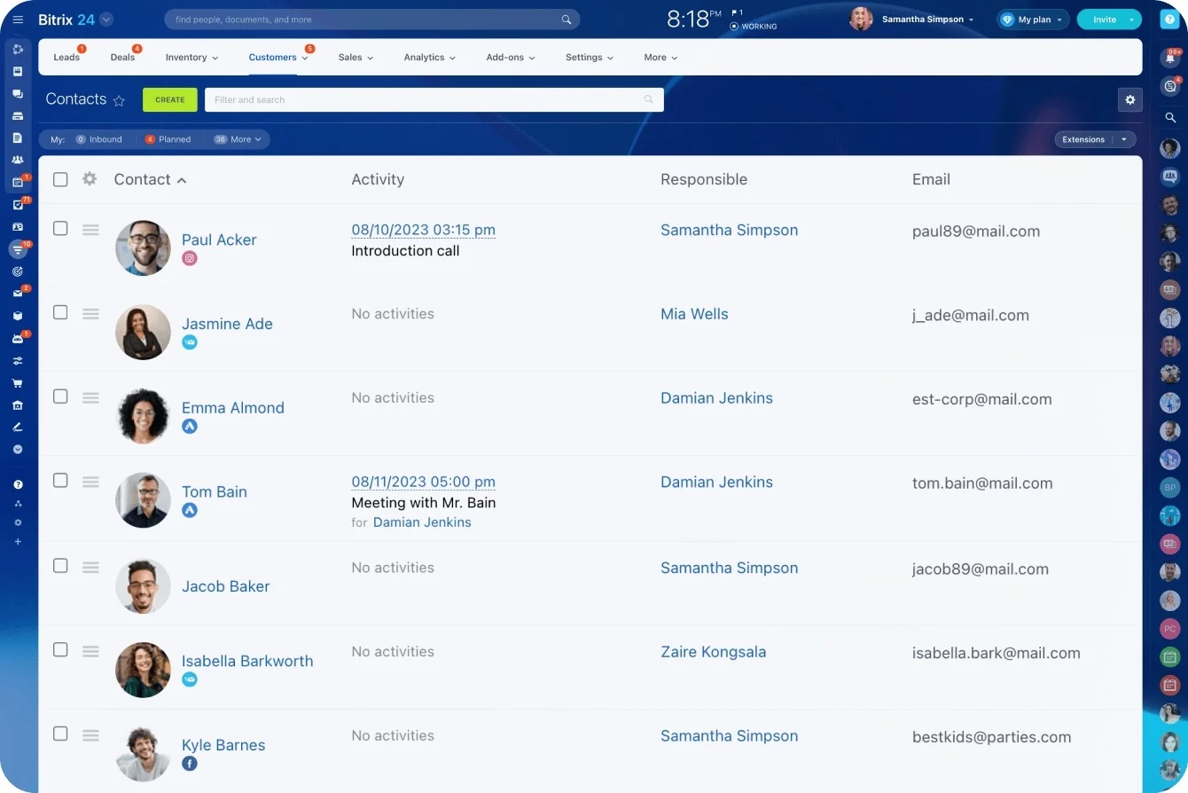 Bitrix24 CRM für ein Versicherungsbüro